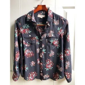 Loft Floral Button Down Blouse